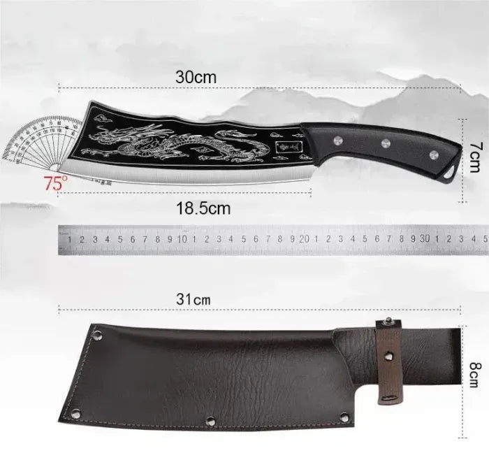 Cleaver Dragon™ - Cutelo Japonês em Aço Inoxidável / Robusto, Afiado e Durável (Promoção Compre 1, Leve 2)